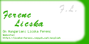 ferenc licska business card